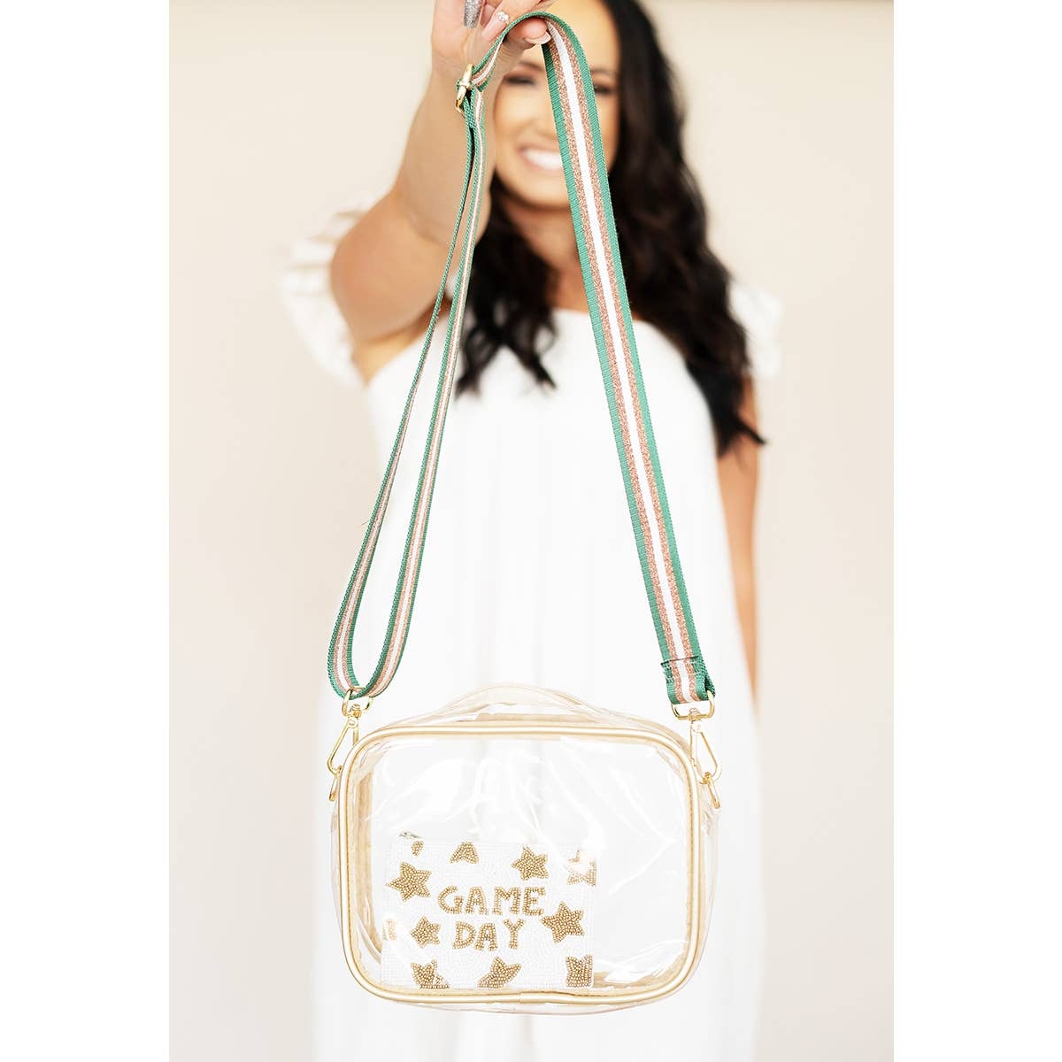 Green & Bronze Stripe | Crossbody Strap (FINAL SALE)