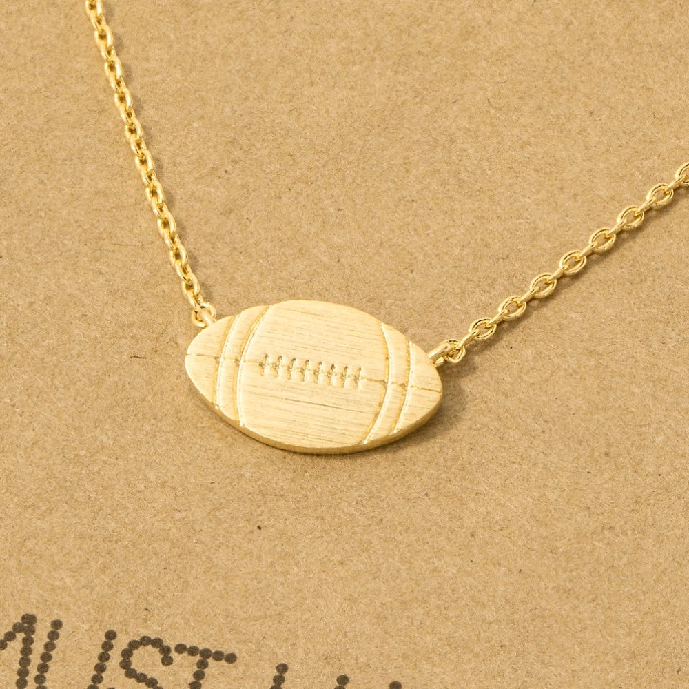 Dainty Football Pendant Necklace (FINAL SALE)