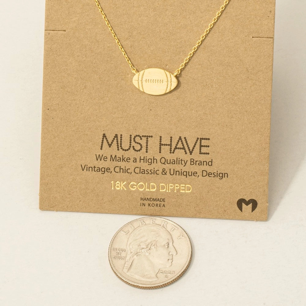 Dainty Football Pendant Necklace (FINAL SALE)