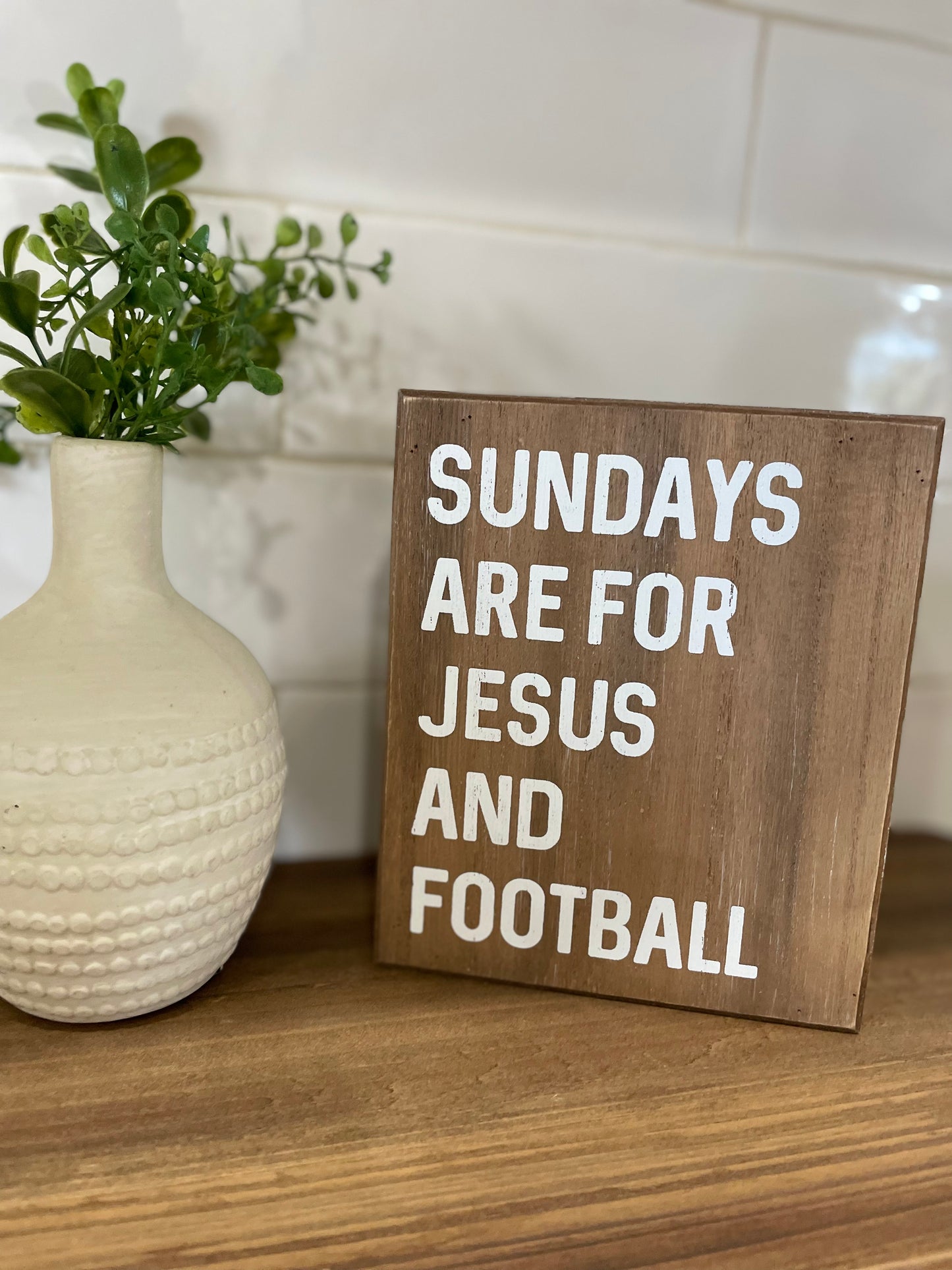 Jesus and Football | Fall Box Sign (FINAL SALE)
