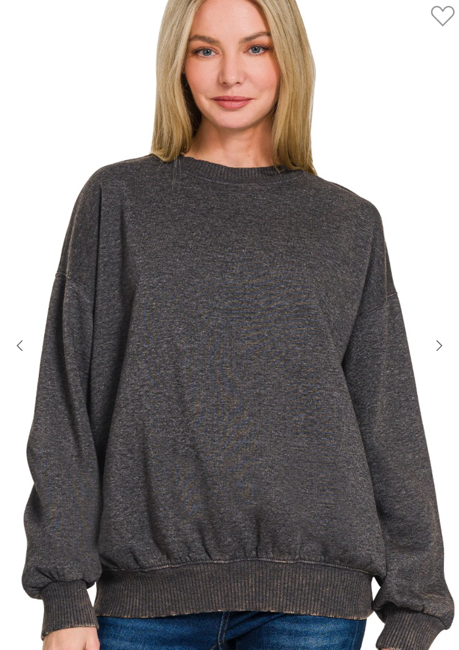 Emma Acid Wash Oversized Fleece Pullover