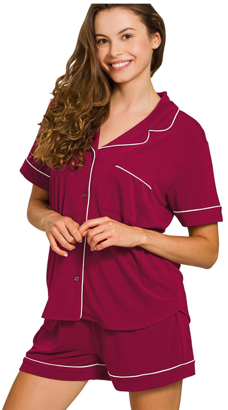 Zenana Sleepwear Shorts Set (Multiple Colors)