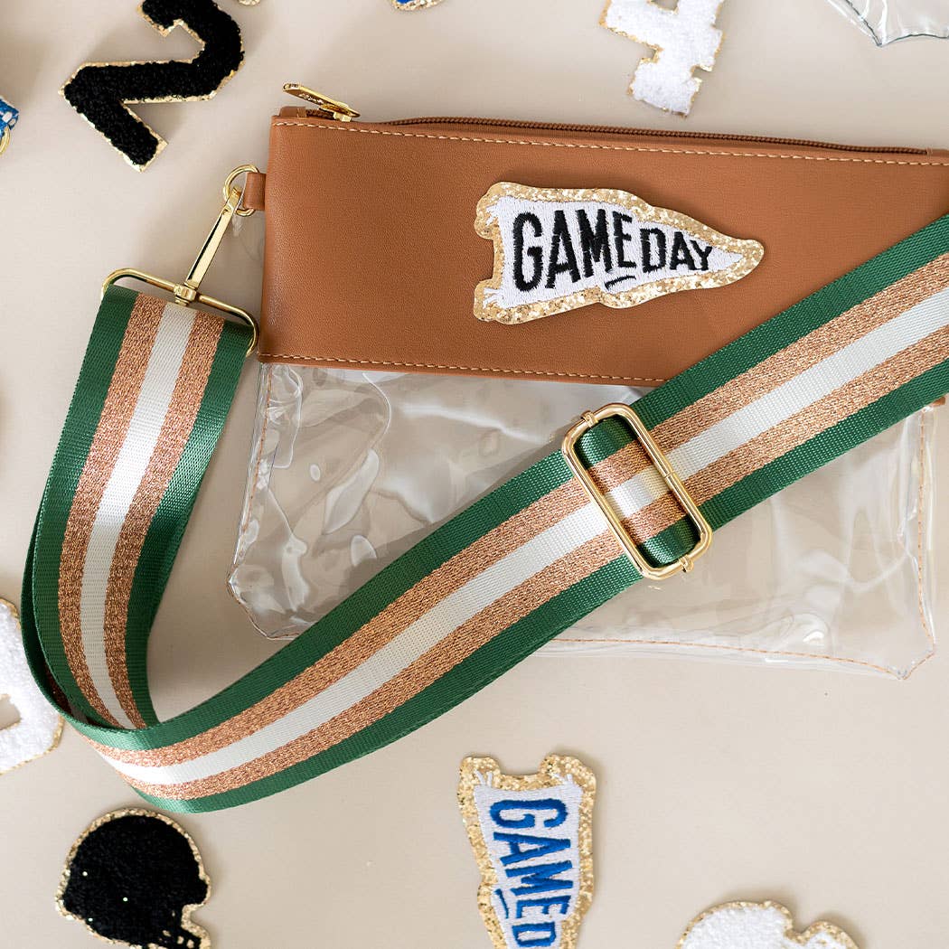 Green & Bronze Stripe | Crossbody Strap (FINAL SALE)
