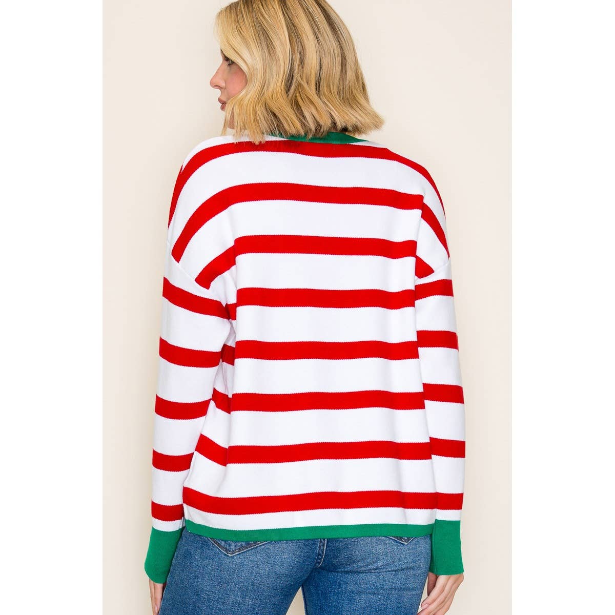 Candy Cane Striped Christmas Sweater