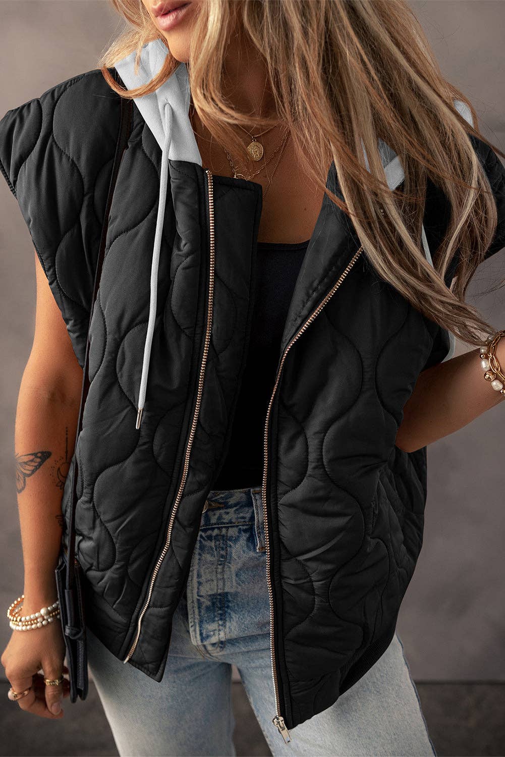 Harlow Quilted Hooded Puffer Vest