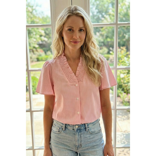 Pretty in Pink Smocked Blouse