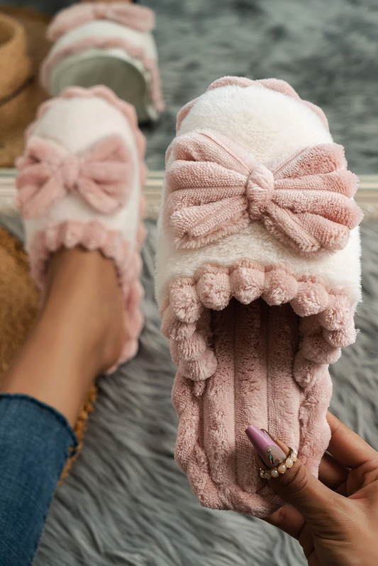 Bow Plush Slippers
