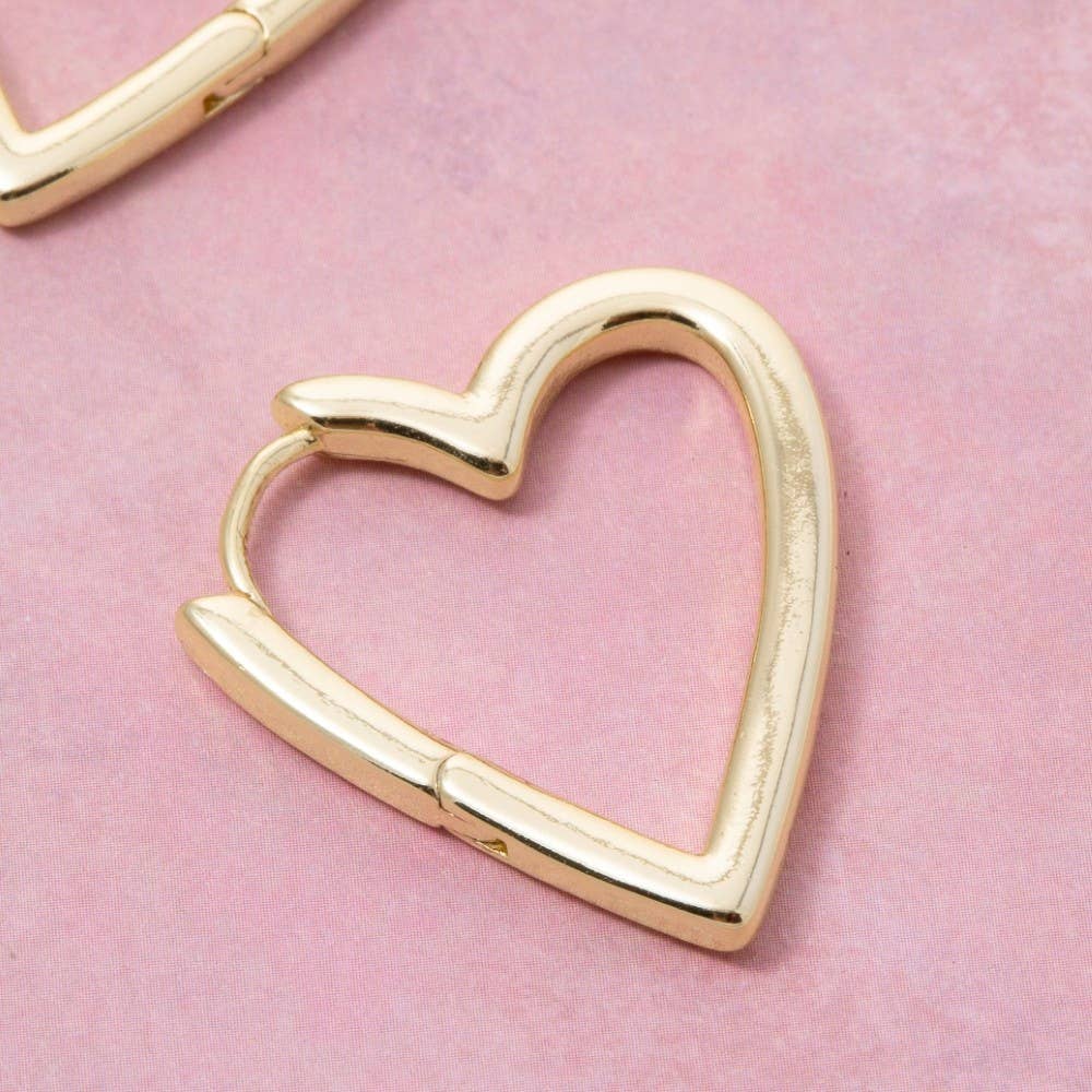 Hinge Heart Hoop Earrings
