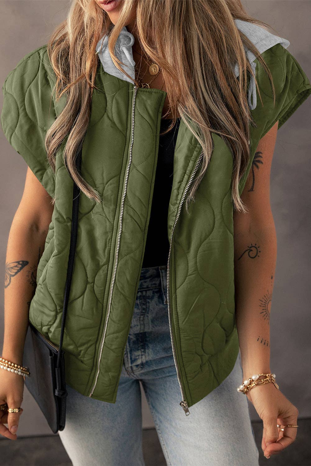 Harlow Quilted Hooded Puffer Vest