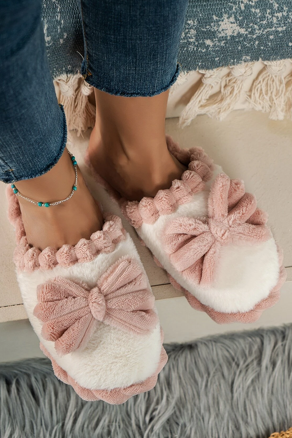 Bow Plush Slippers