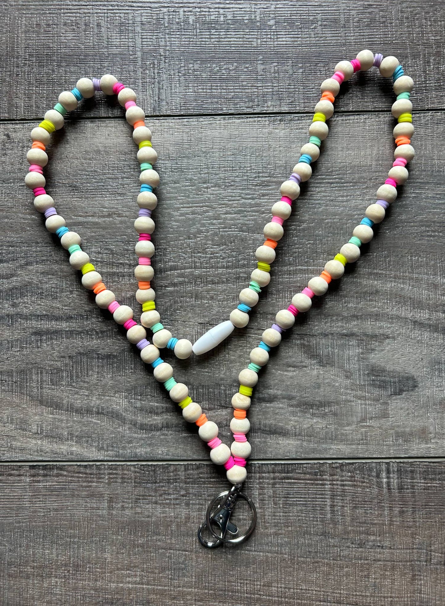 Neon Rainbow Lanyard