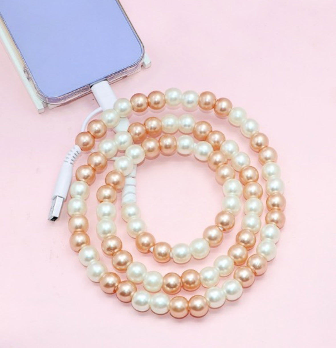 Beaded Phone Charger with Lightning & USB-C Cable