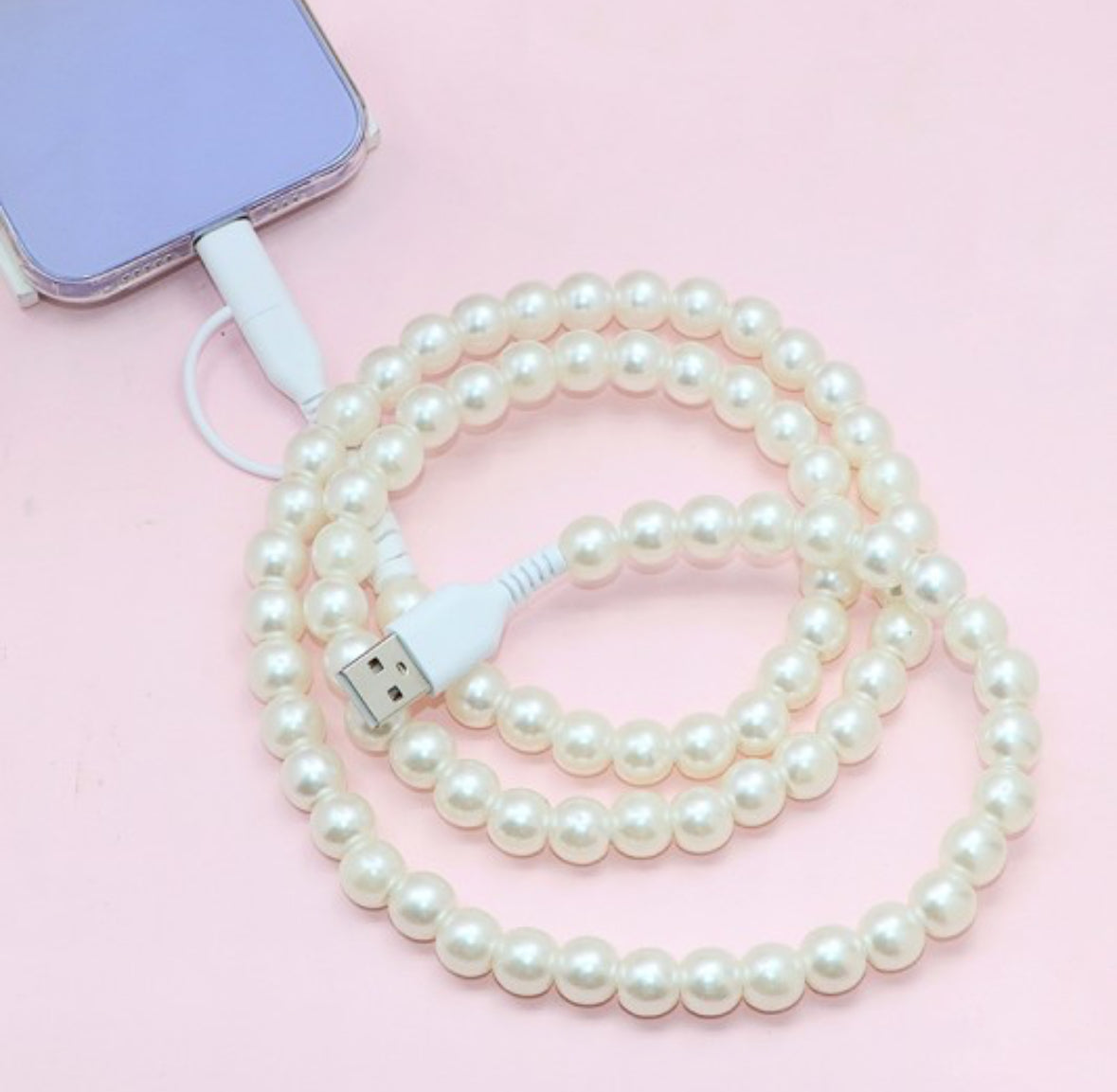 Beaded Phone Charger with Lightning & USB-C Cable
