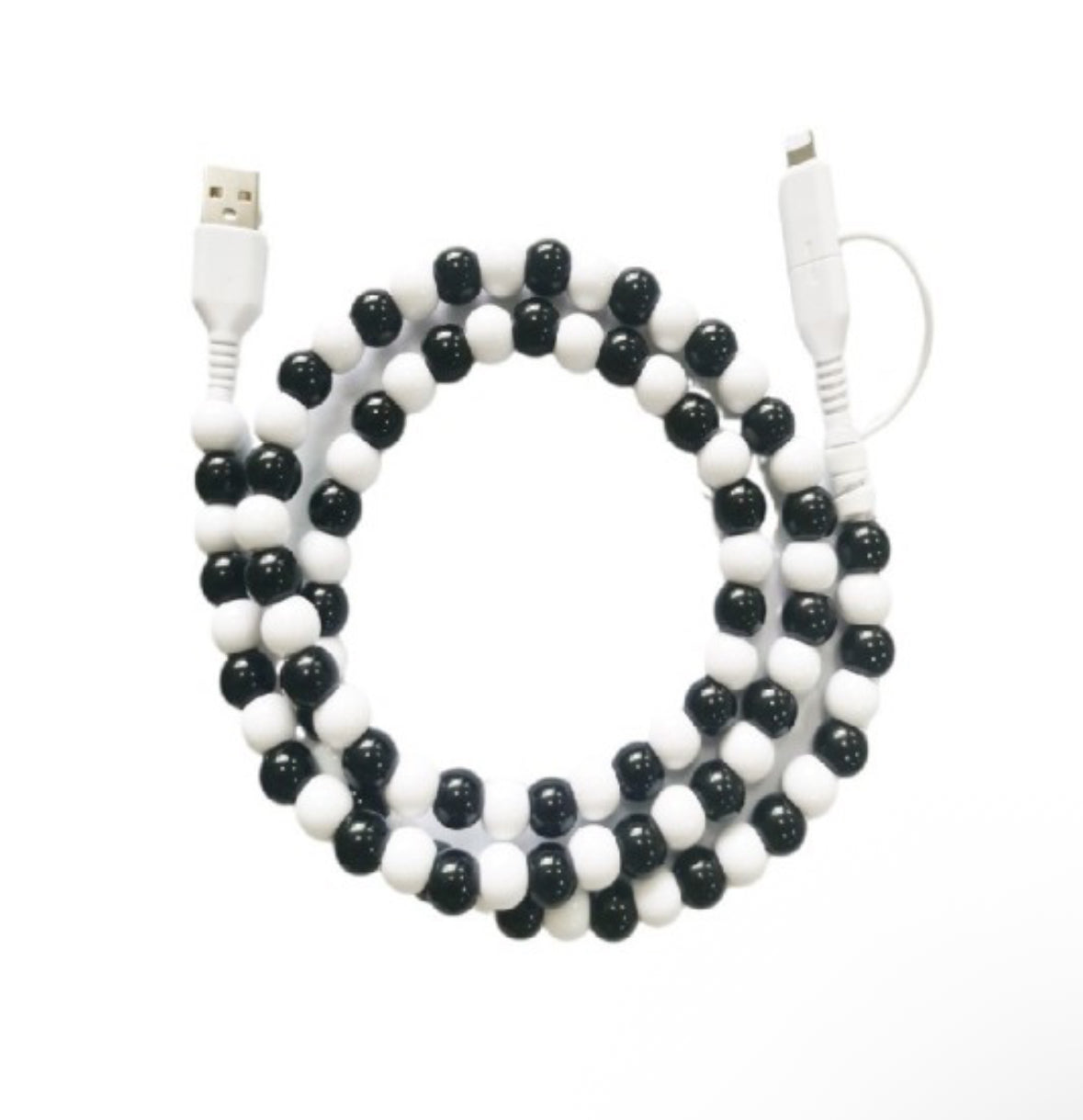 Beaded Phone Charger with Lightning & USB-C Cable