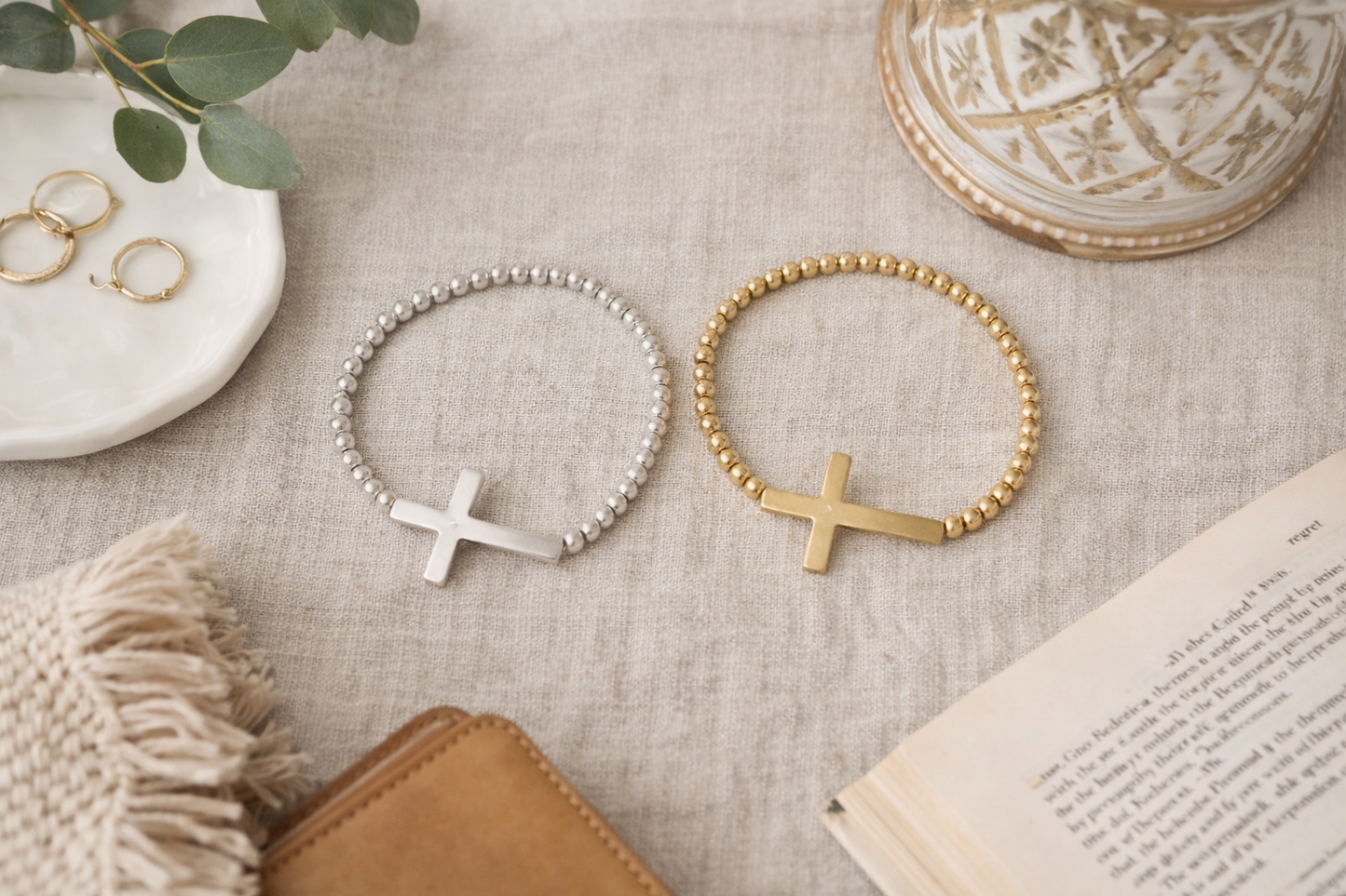 Everyday Faith Beaded Cross Bracelet