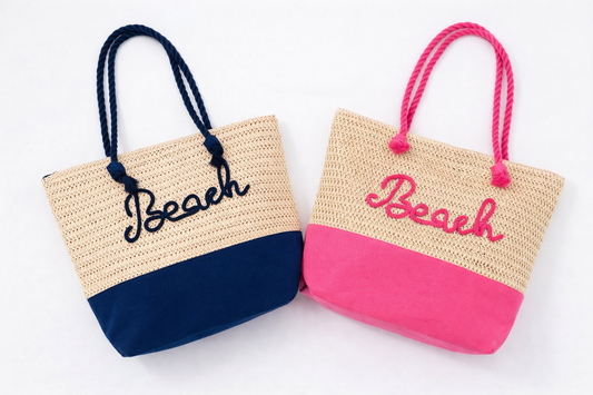 Beach Bum Raffia Tote Bag