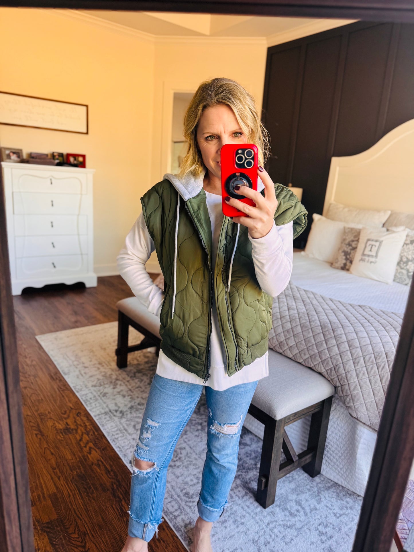 Harlow Quilted Hooded Puffer Vest