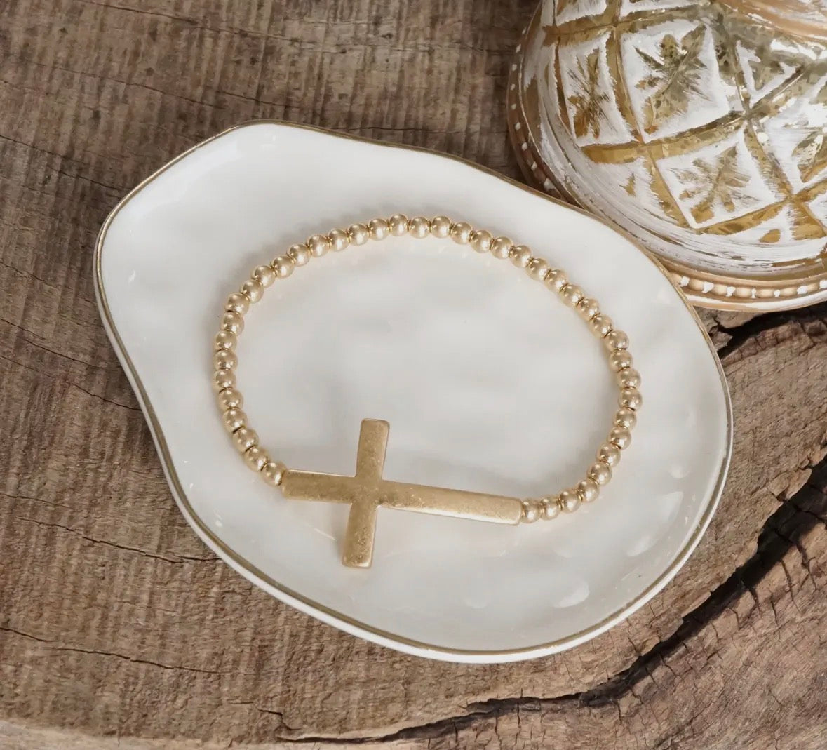 Everyday Faith Beaded Cross Bracelet