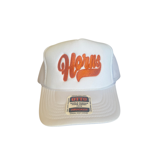 Texas Horns (White) | Trucker Hat (FINAL SALE)