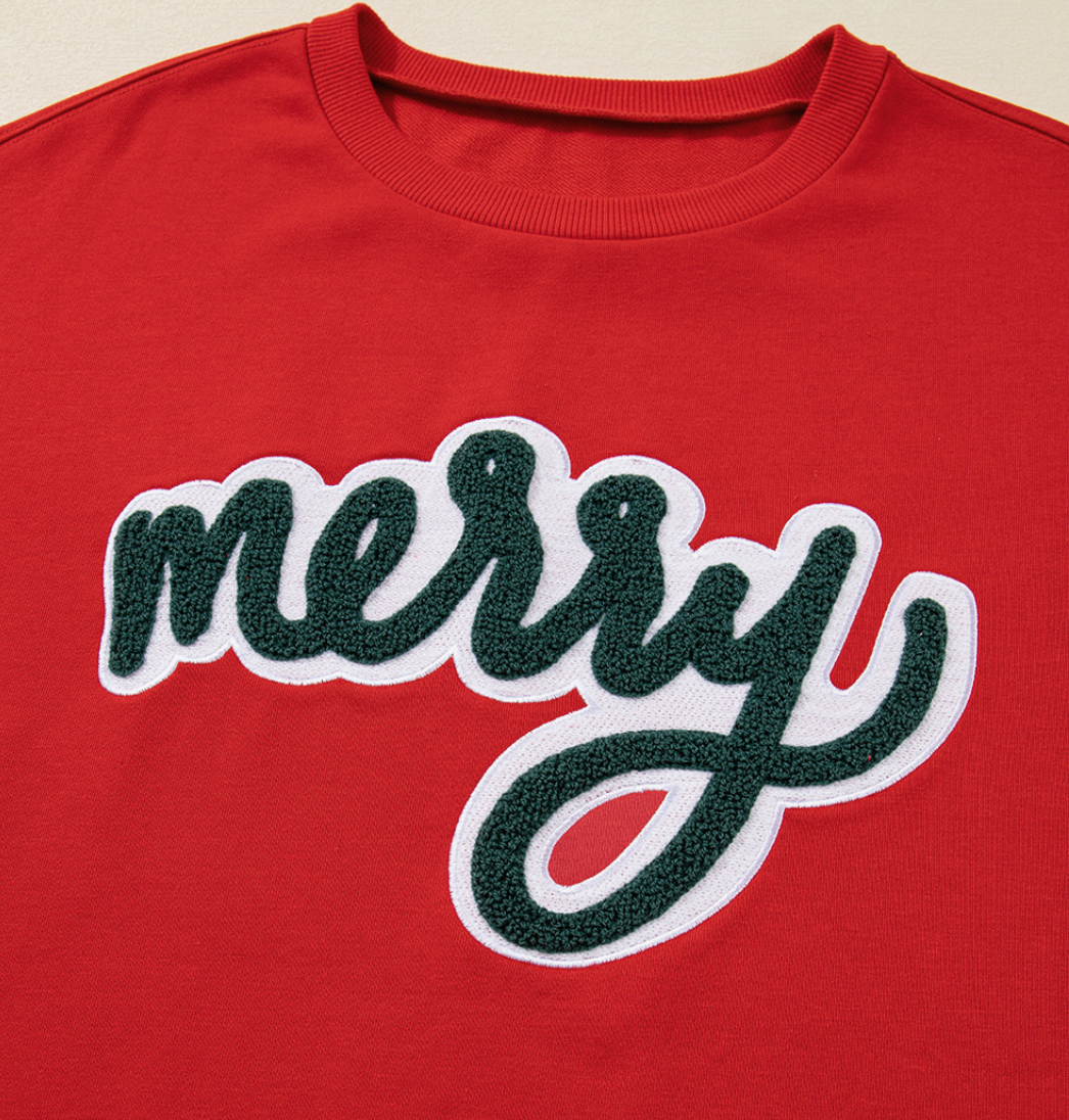 Merry Script Christmas Sweatshirt