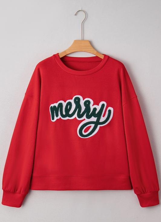 Merry Script Christmas Sweatshirt