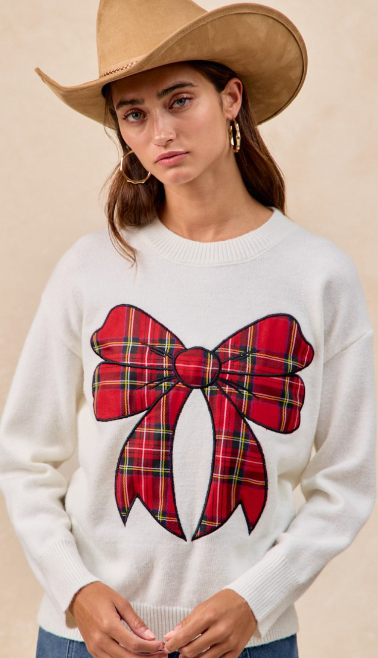 Plaid Bow Sweater