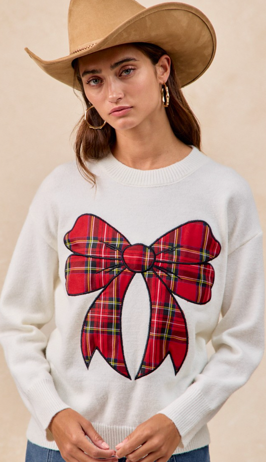 Plaid Bow Sweater