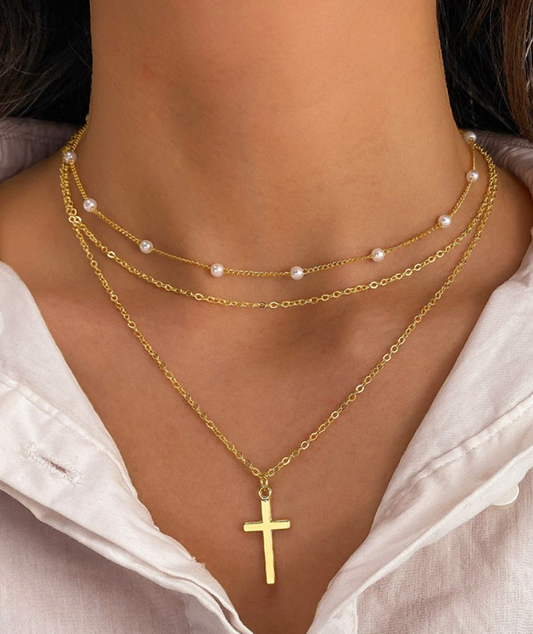Layered Cross Necklace