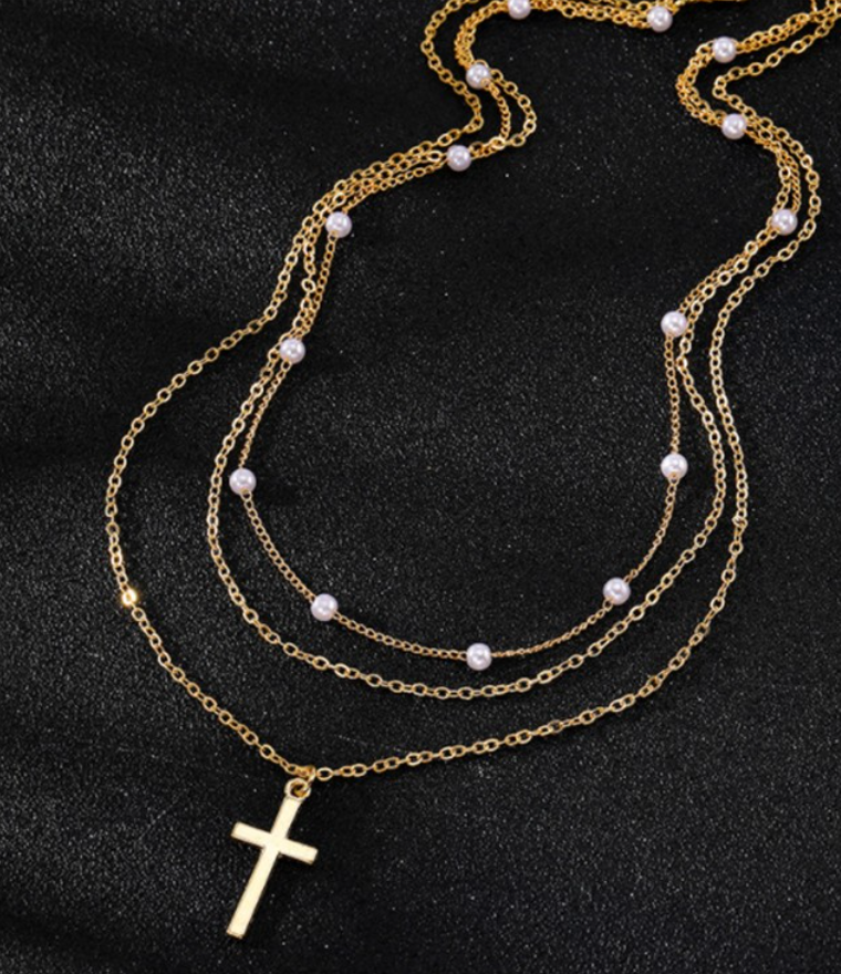 Layered Cross Necklace