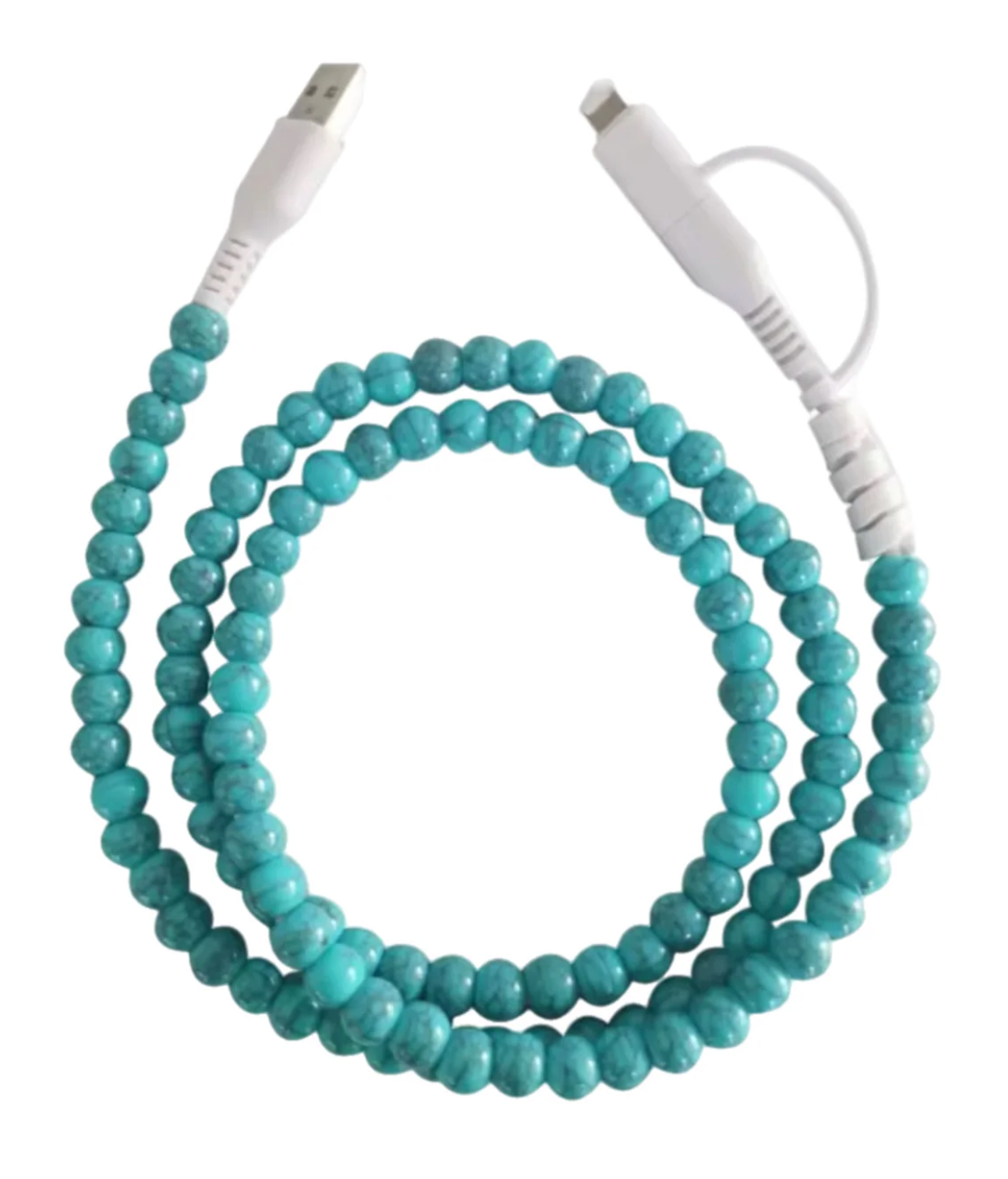 Beaded Phone Charger with Lightning & USB-C Cable