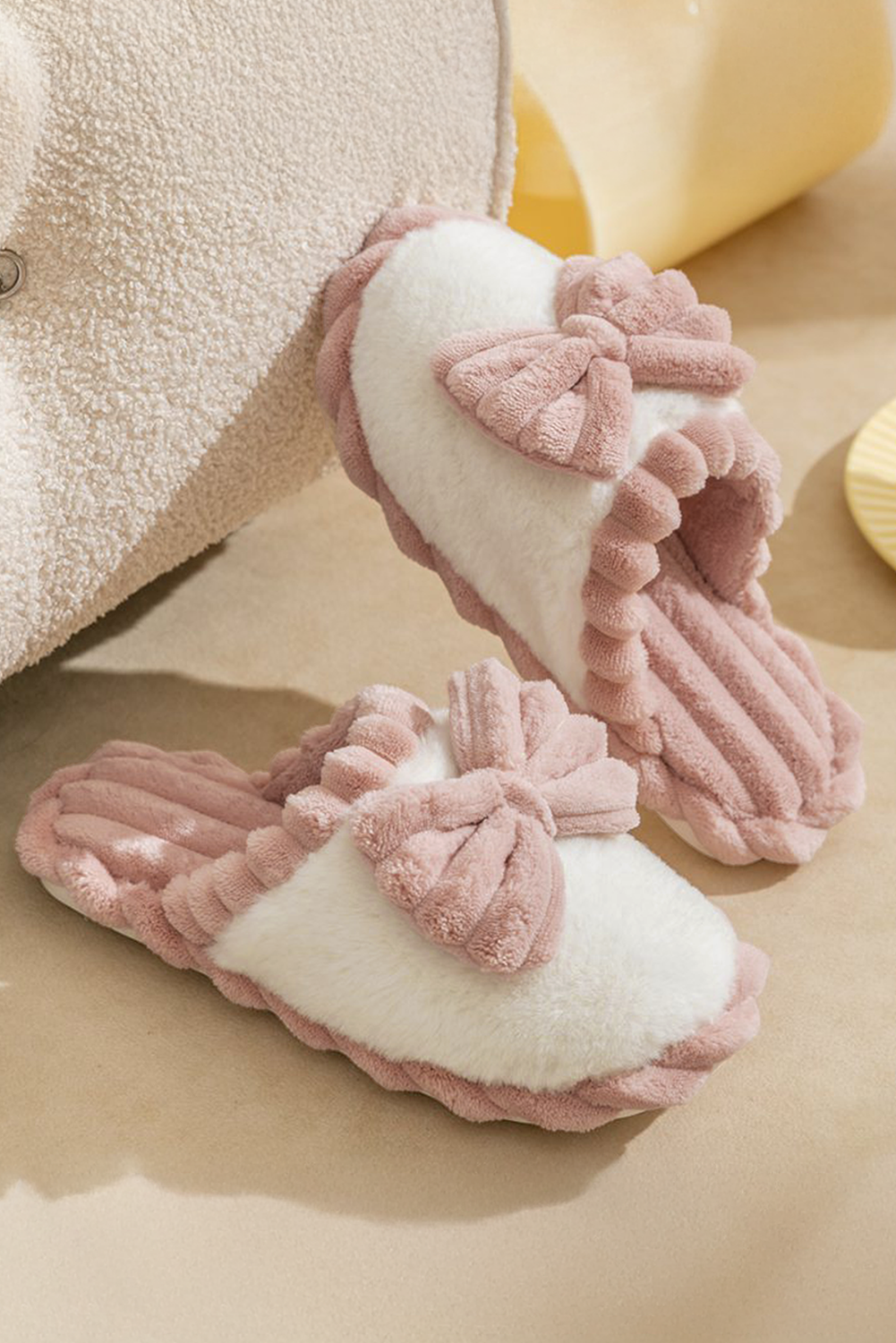 Bow Plush Slippers
