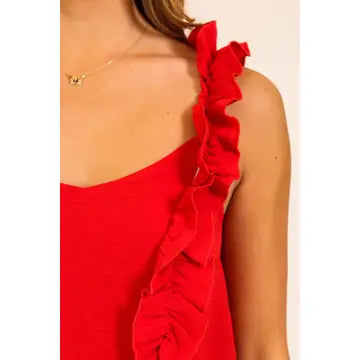 Flutter Me Away Ruffle Tank