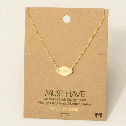 Dainty Football Pendant Necklace (FINAL SALE)