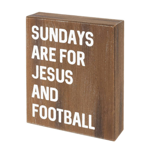 Jesus and Football | Fall Box Sign (FINAL SALE)