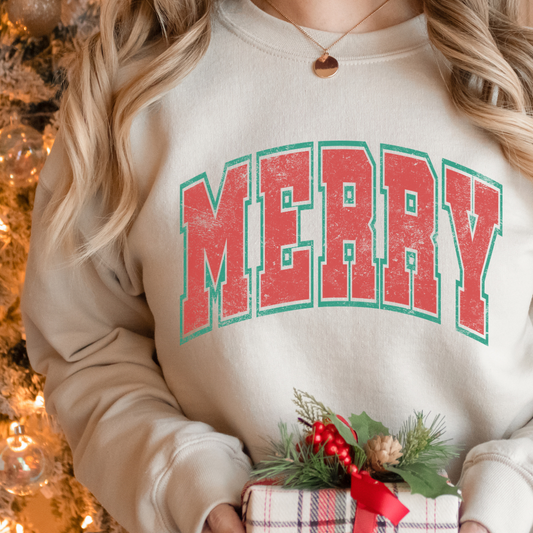 Vintage Merry Block Sweatshirt