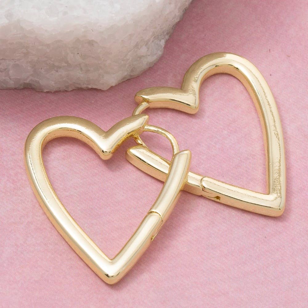 Hinge Heart Hoop Earrings