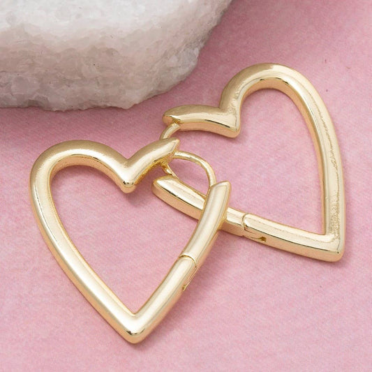 Hinge Heart Hoop Earrings