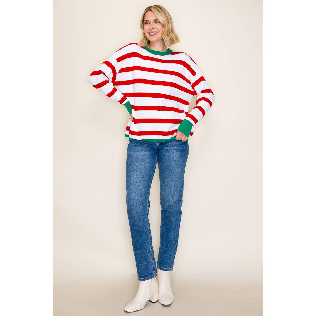 Candy Cane Striped Christmas Sweater