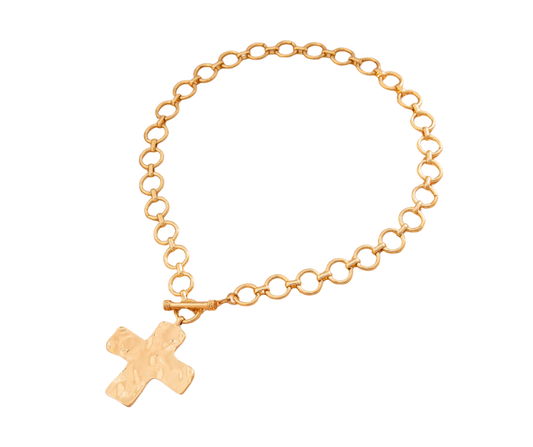 Hammered Cross Necklace